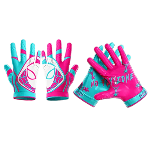 No Fly Zone; Pink Web/ Ultra Grip Football Gloves