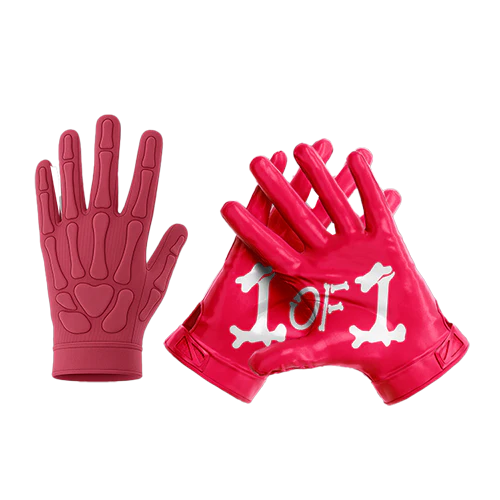 1 of 1 Bone Design/ Ultra Grip Football Gloves