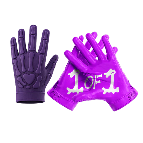 1 of 1 Bone Design/ Ultra Grip Football Gloves