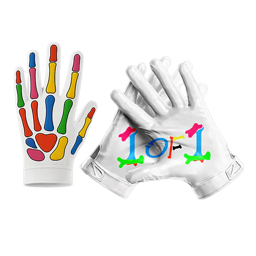 1 of 1 Bone Design/ Ultra Grip Football Gloves